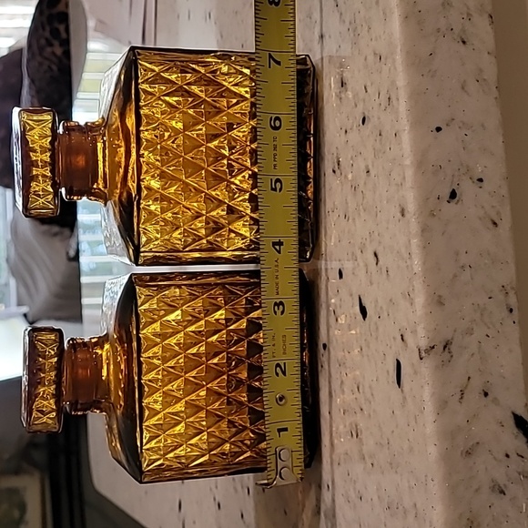 Amber Glass Decorative Bottles Vintage - Picture 5 of 6